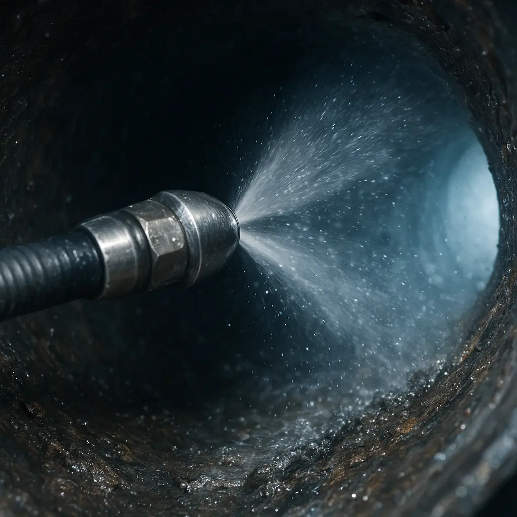 Hochdruck-Rohrspülung zur Reinigung von hartnäckigen Ablagerungen